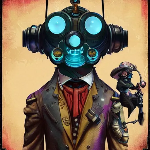 Image similar to Lofi Steampunk Cyberpunk Bioshock Pokemon portrait Pixar style by Tristan Eaton Stanley Artgerm and Tom Bagshaw.