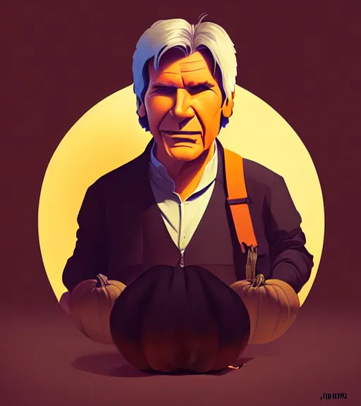 Image similar to icon stylized minimalist harrison ford as gourd!, loftis, cory behance hd by jesper ejsing, by rhads, makoto shinkai and lois van baarle, ilya kuvshinov, rossdraws global illumination