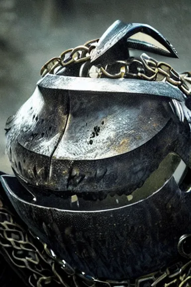 Image similar to very very intricate photorealistic photo of a chain chomp in an episode of game of thrones, photo is in focus with detailed atmospheric lighting, award - winning details