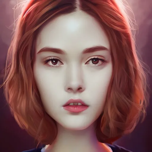 Prompt: a stunning artstation style portrait painting of grace charis, in the style of WLOP, eyes completely white, 8k masterpiece, curvy, slim build, full body, wide view cinematic lighting, pristine clean design, realistic, irresistable, insanely detailed, photo overlay of hypnotic spiral,