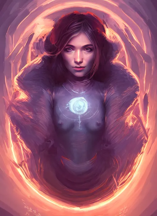 Image similar to handmade tarot card art, character portrait in the style of thomas river and artgerm, wlop, cinematic lighting, hyperdetailed, 8 k realistic, symmetrical, global illumination, radiant light, halo, love and mercy, frostbite 3 engine, cryengine, dof, trending on artstation, digital art, chanel