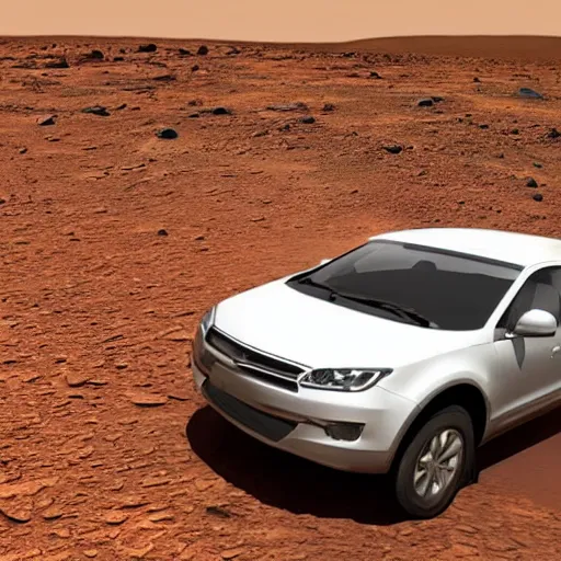 Prompt: enterprise rent-a-car on the surface of Mars