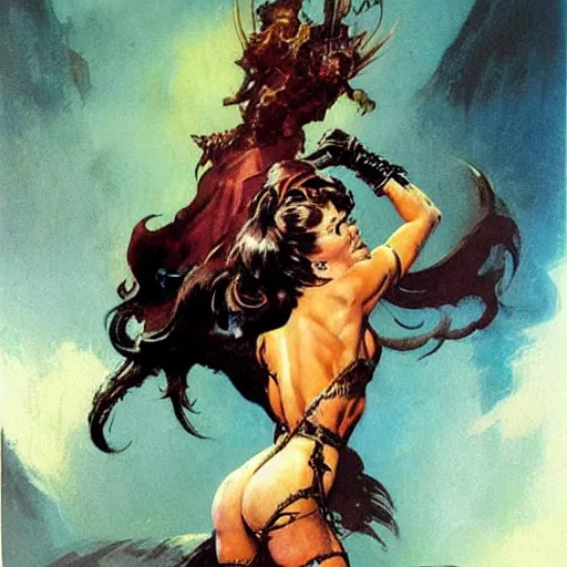 Prompt: princess by Frank Frazetta,fantasy artwork,bold,beautiful,striking,high quality!!!!!,masterpiece!!!!