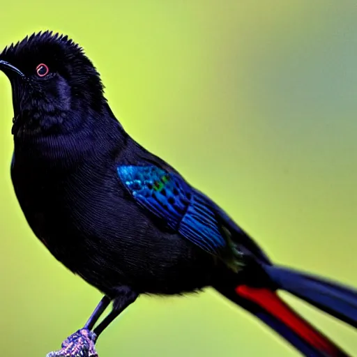 Prompt: nz Tui bird, surreal