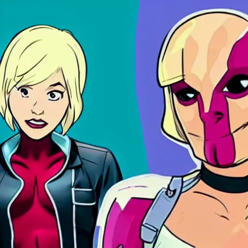 Prompt: Gwenpool as a real person, cameo in Deadpool 3 (2023)