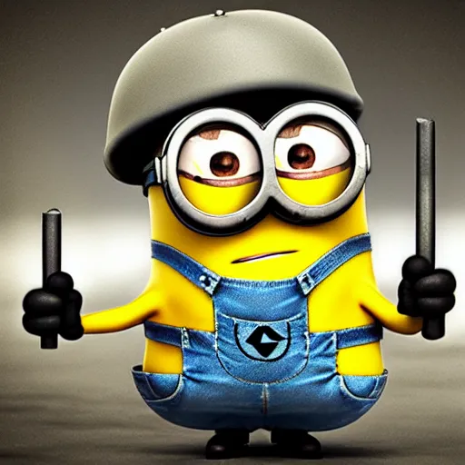 Prompt: minions as soldiers on world war 2, photorealistic