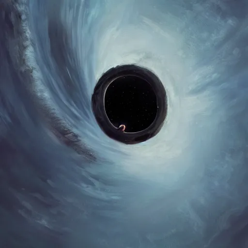 Image similar to man falling in a black hole, oil painting, pale colors, high detail, 8 k, wide angle, trending on artstation,