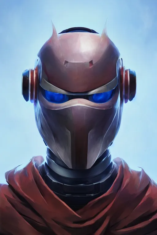 Image similar to epic mask helmet robot ninja portrait stylized as fornite style game design fanart by concept artist gervasio canda, behance hd by jesper ejsing, by rhads, makoto shinkai and lois van baarle, ilya kuvshinov, rossdraws global illumination radiating a glowing aura global illumination ray tracing hdr render in unreal engine 5