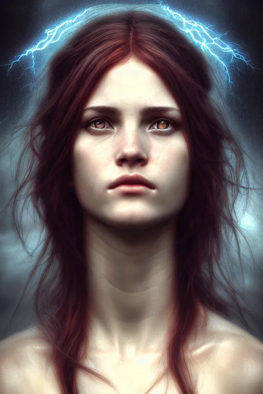 Prompt: head portrait of Lilith, portrait, mythology, photo-realistic, hyper-realism, HDR , super detailed, octane render, dramatic lightning, cinematic, by John William Waterhouse