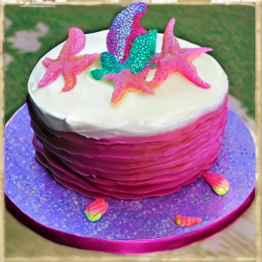 Image similar to mermaid cake, homemade,