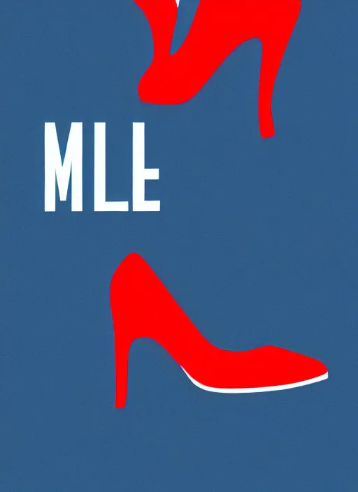 Image similar to minimal movie poster, red shoe and blue shoe