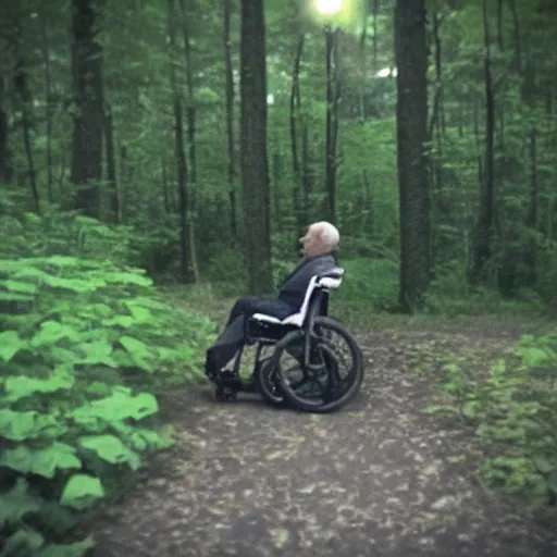 Image similar to “A Disabled man in a wheelchair caught on Trail cam, midnight”