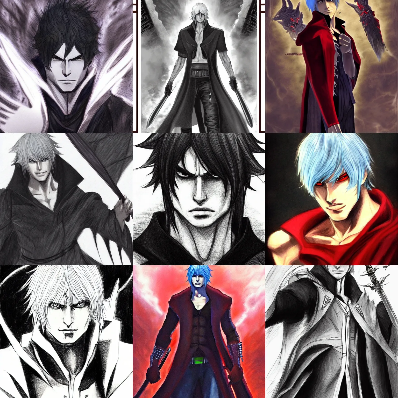 A Portrait Of A Dante From Devil May Cry In A Scenic Stable Diffusion