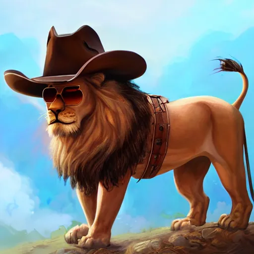 Speaking of Cowboy Look At Him #cowboy #lion #furry #oc #art #digitala