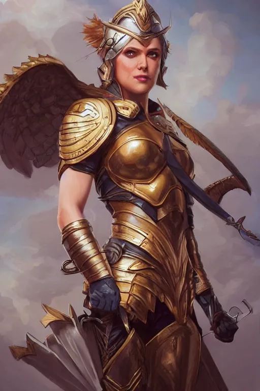 Image similar to amazon valkyrie athena, d & d, fantasy, portrait, highly detailed, headshot, digital painting, trending on artstation, concept art, sharp focus, illustration, art by artgerm and greg rutkowski and magali villeneuve