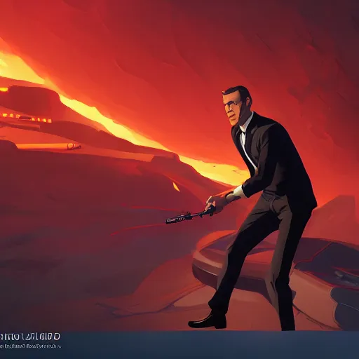 Image similar to hero world james bond, behance hd by jesper ejsing, by rhads, makoto shinkai and lois van baarle, ilya kuvshinov, rossdraws global illumination