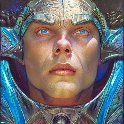 Image similar to portrait of a disney atlantean, by donato giancola.