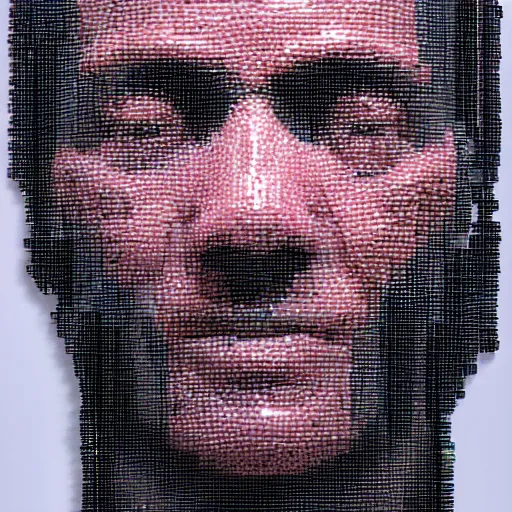 Image similar to an average looking human man made entirely of jello, portrait