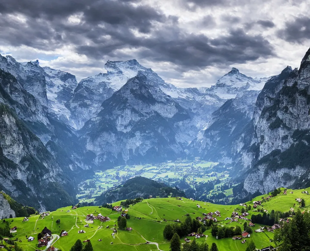 Image similar to Amazing Switzerland Landscape that are out of this world 8k