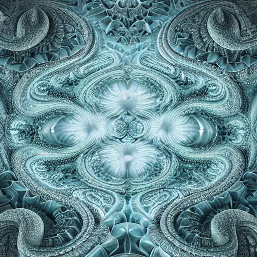 Image similar to a beautiful soap carving of a sprawling intricate fractal populated by mandelbrot fractals by android jones, unreal engine, octane render, carving, sculpture, volumetric lighting, dynamic lighting, dramatic lighting, high contrast, concept art, carved marble, opalescent, sacred geometry, religious, magic realism, catholicpunk, stark, trending on artstation