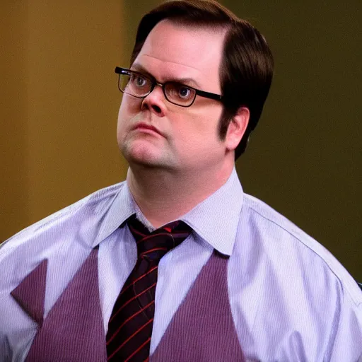 Image similar to dwight schrute pretending to be brian baumgartner