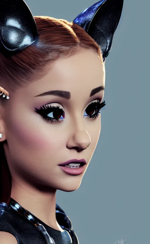 ariana grande as cat woman dreamlike with jewelry, | Stable Diffusion ...