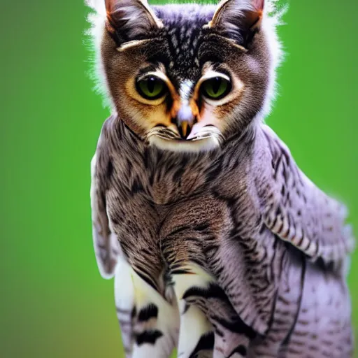 Image similar to a feline owl - cat - hybrid, animal photography