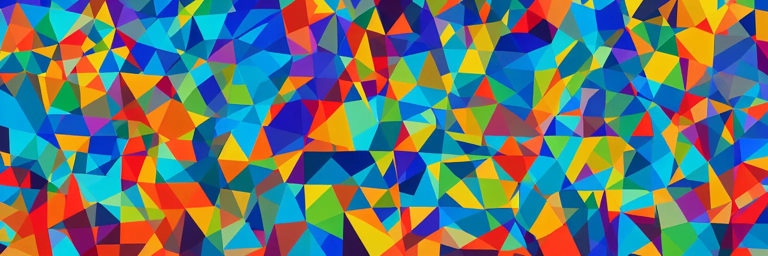 Image similar to abstract landscape, Mural, Hyperprism, Geometric, Polygonal