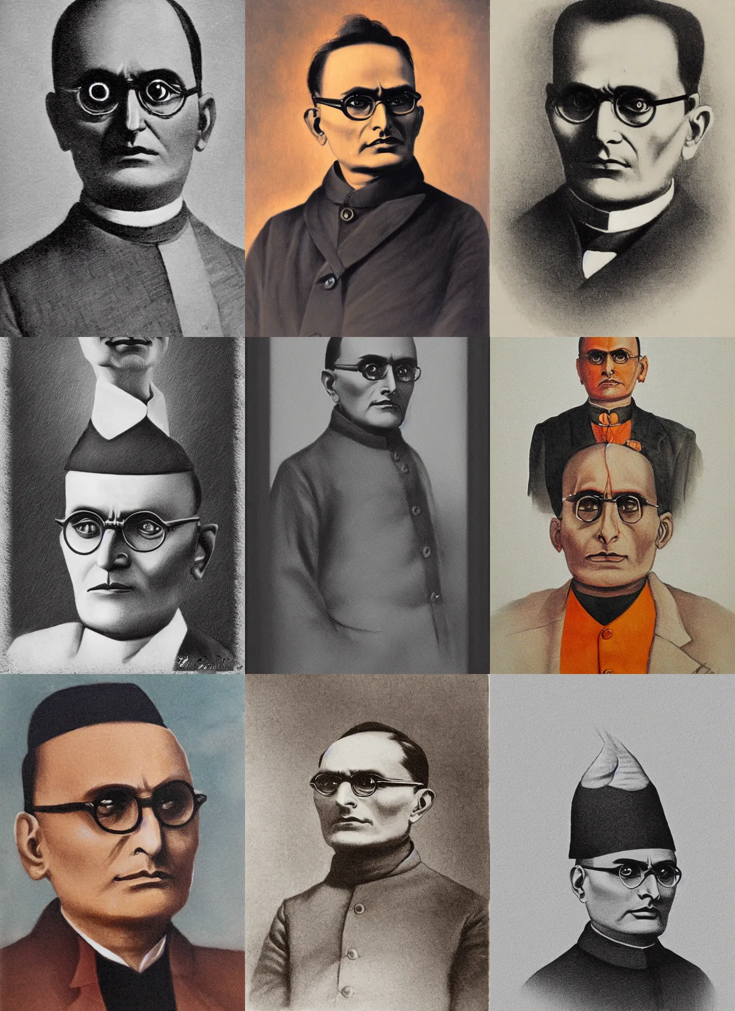 Prompt: portrait of evil savarkar by wolp