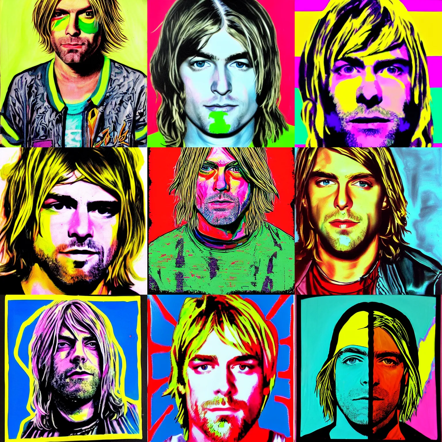 Image similar to kurt cobain dayglo portrait