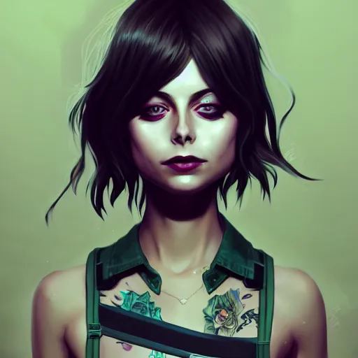 Image similar to a portrait of a beautiful willa holland as a punk, art by lois van baarle and loish and ross tran and rossdraws and sam yang and samdoesarts and artgerm, digital art, highly detailed, intricate, sharp focus, trending on artstation hq, deviantart, unreal engine 5, 4 k uhd image