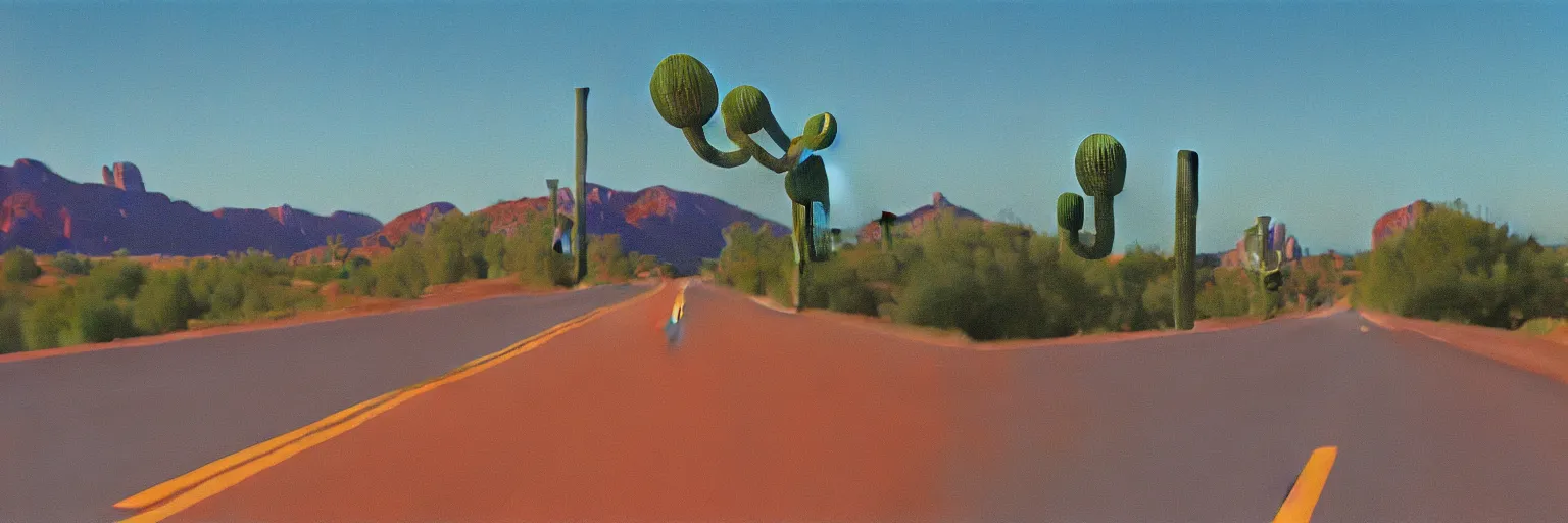 Prompt: arizona highway painting magritte