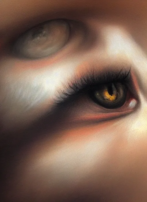 Image similar to hyper realistic, portrait, close - up, moon, dark witch, painting by ansell, mary jane, smooth, sharp focus