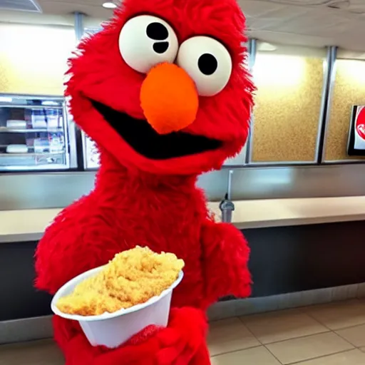 Image similar to photo of elmo at a KFC