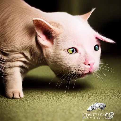 Image similar to a cat - pig - hybrid, animal photography