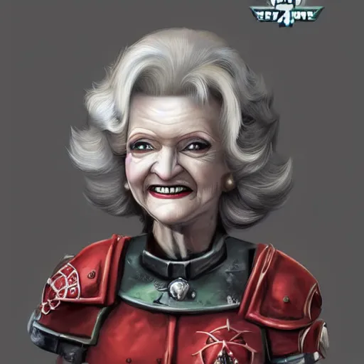 Prompt: Warhammer 40k Betty White, photorealistic