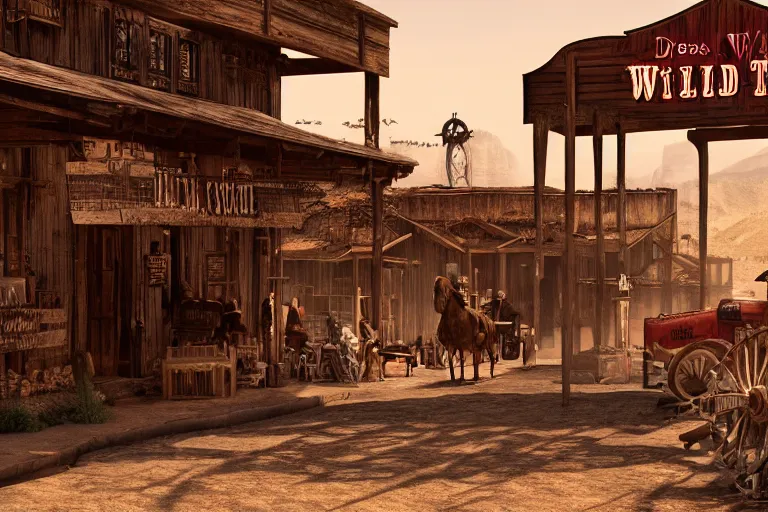 Prompt: ! dream photorealistic wild west town, cinematic