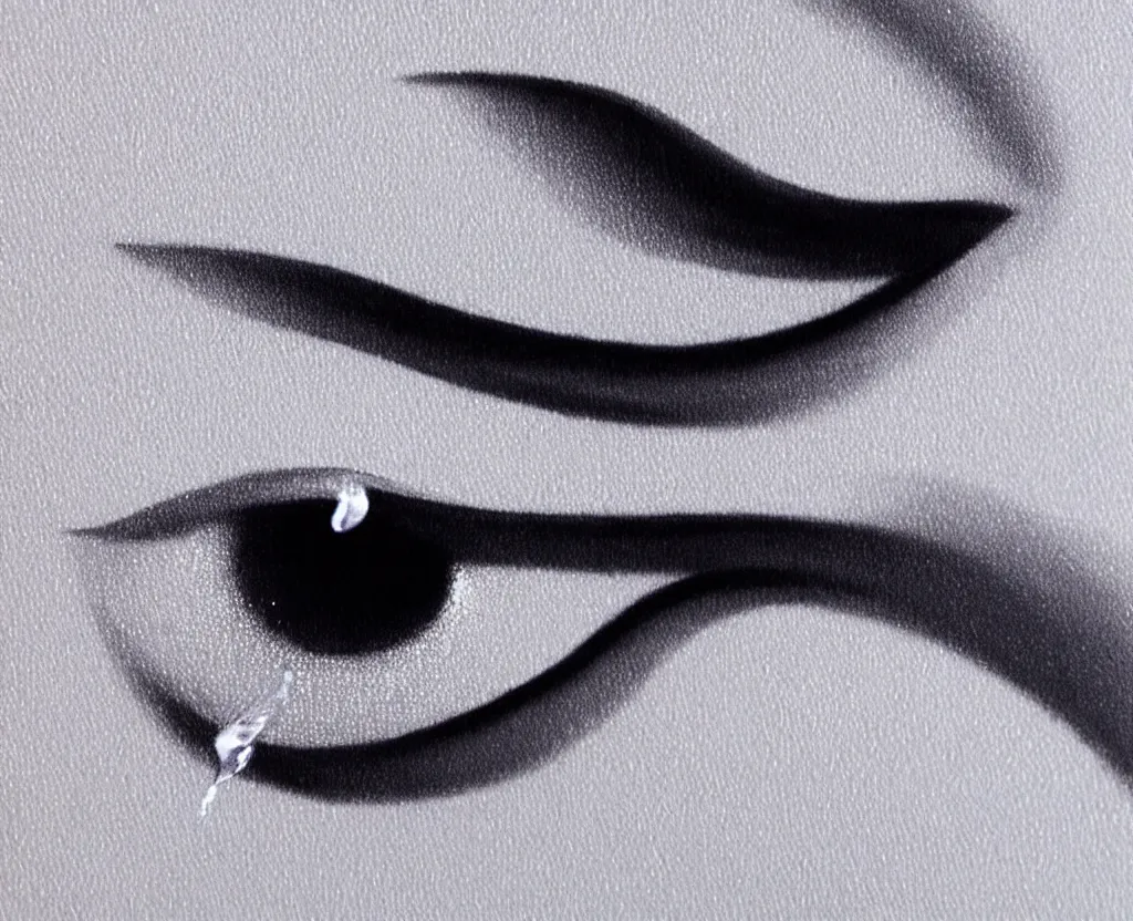 Image similar to close - up of a beautiful matte airbrush of a glossy water drop dripping on a white background, inspired by 8 0's airbrush illustrations, art by masao saito