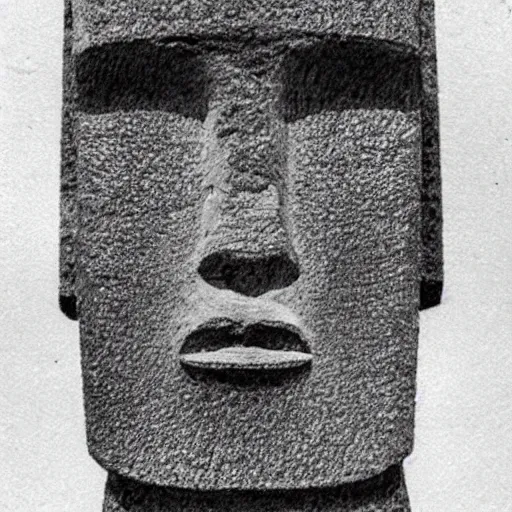 Image similar to easter island minimalistic pencil sketch