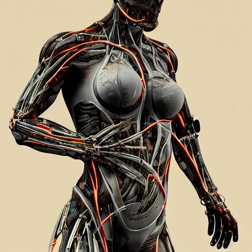 Image similar to map of the cyborg body, biomechanics, award-winning, trending on artstation, photorealistic