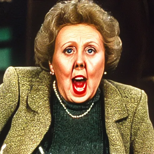 Prompt: edith bunker's demonized vomit insurance