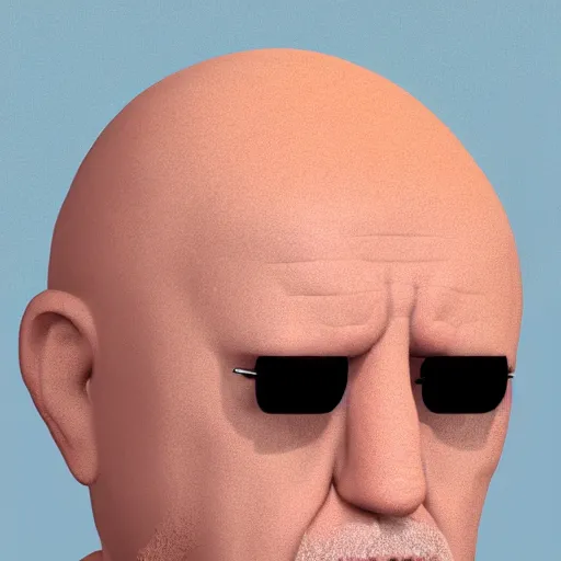 Image similar to mike ehrmentraut as a 3d cartoon character, stylized, portrait, facing forward