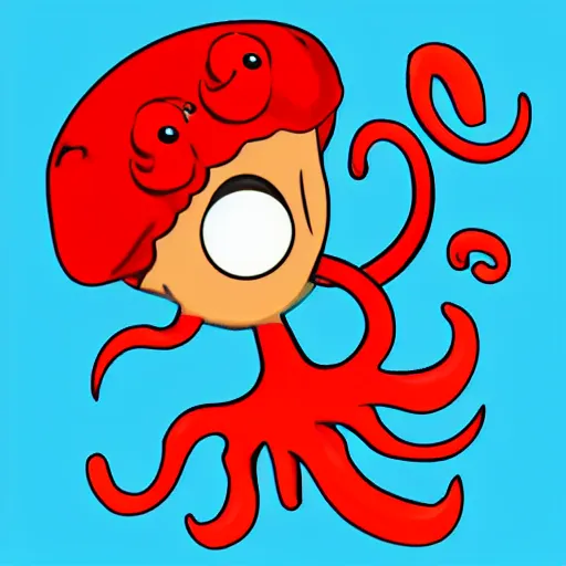 Image similar to cute octopus with a sword sticker