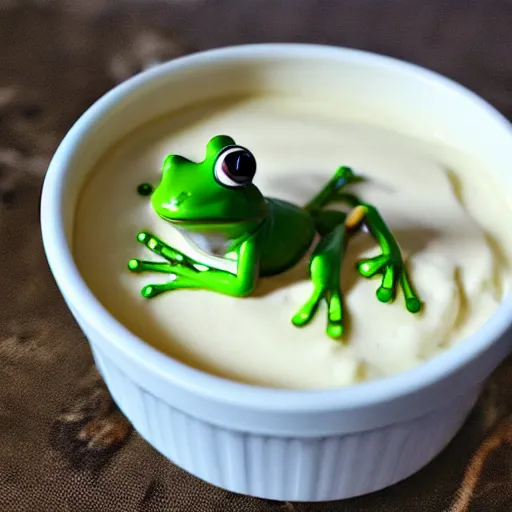 Image similar to frog in yogurt
