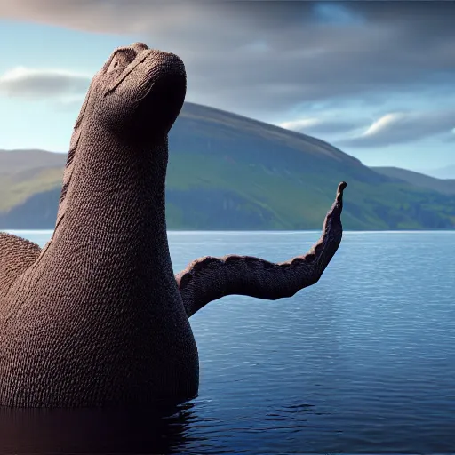 Image similar to loch ness monster, highly detailed, photorealistic portrait, bright studio setting, studio lighting, crisp quality and light reflections, unreal engine 5 quality render