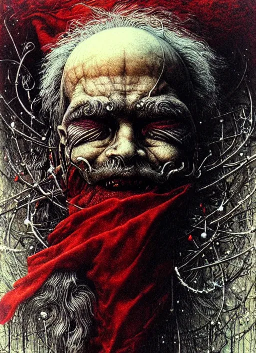 Image similar to spirit of Santa Claus, highly detailed, art by Ayami Kojima, Beksinski, Giger