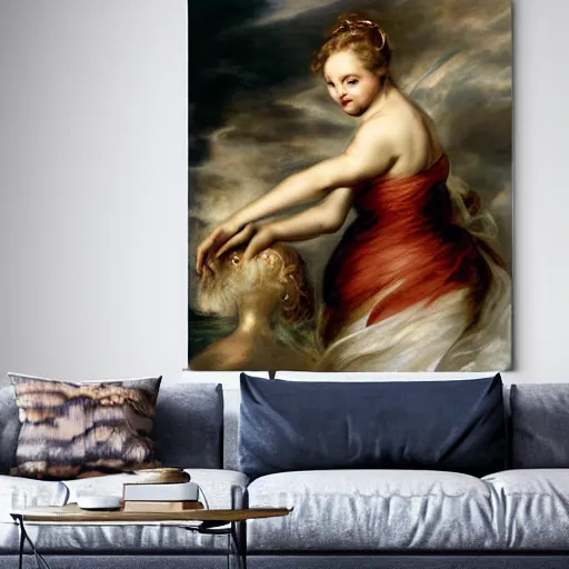 Image similar to heavenly summer sharp land sphere scallop well dressed lady watching television, auslese, by peter paul rubens and eugene delacroix and karol bak, hyperrealism, digital illustration, fauvist, watching television