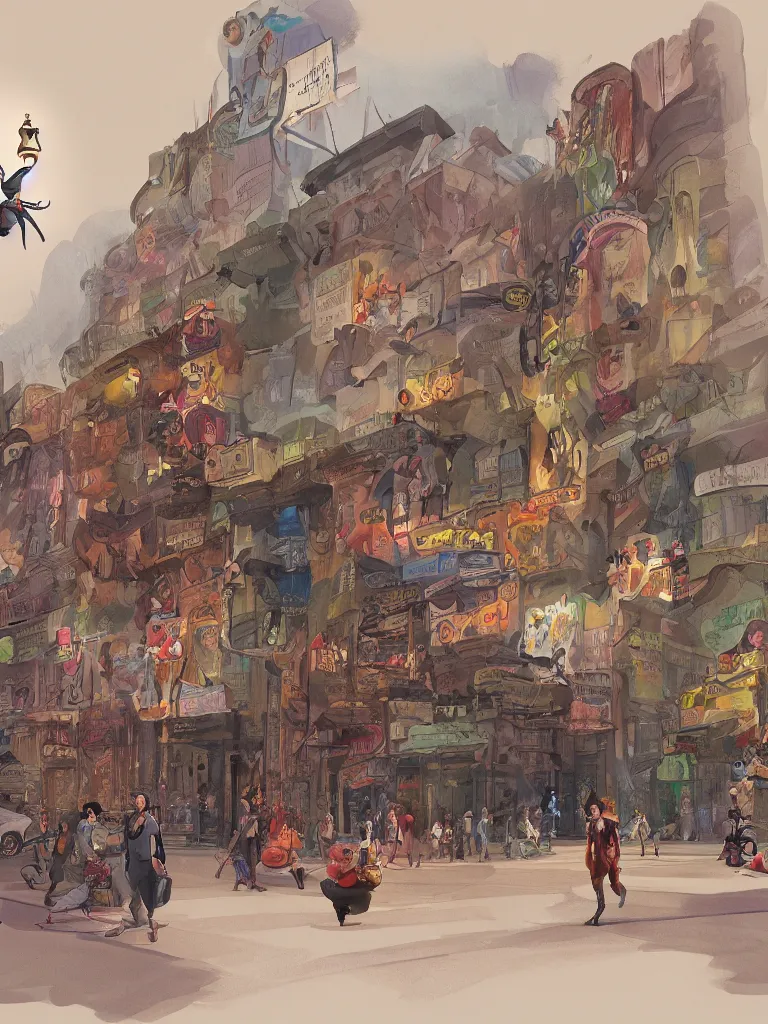 Image similar to broadway show by disney concept artists, blunt borders, rule of thirds