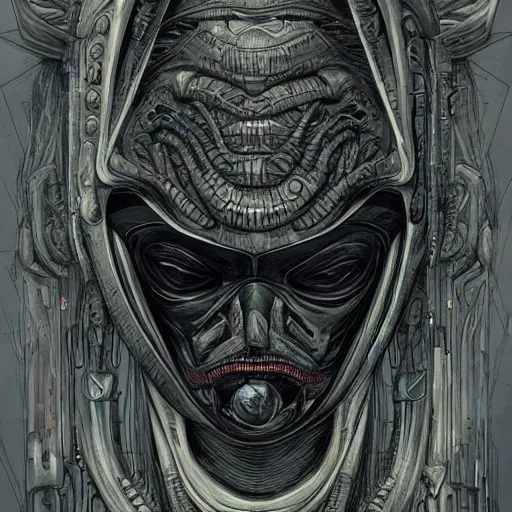 Prompt: Alien portrait by James Jean, Giger and Zack Snyder