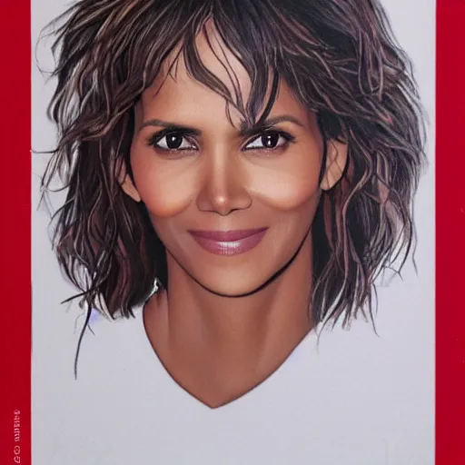 Prompt: halle berry face in a berry fruits